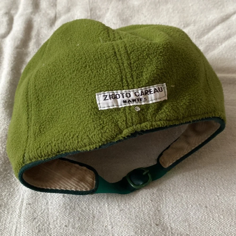 ZIGOTO CAREAU French Indie Corduroy Aviator Pilot Hat w/ Goggles Cap
